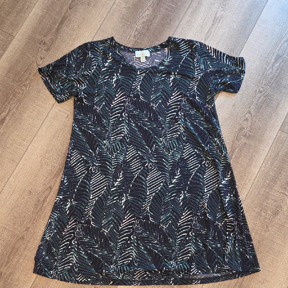 Veronica M Green and Black Patterned Dress
